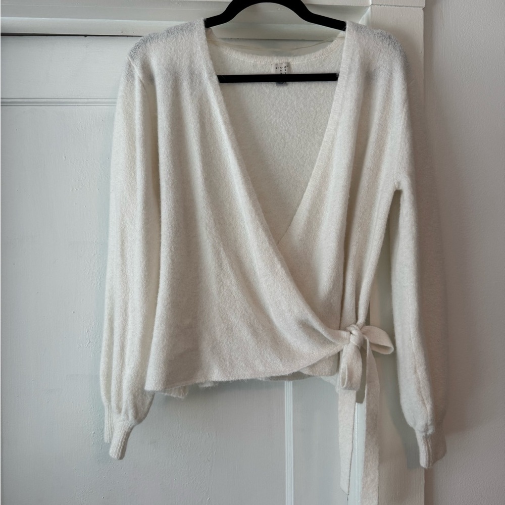 A New Day White Wrap Sweater M